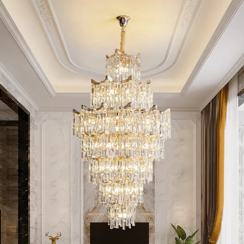 Afralia™ Elegant Crystal Chandelier for Duplex Living Room, Hotel Lobby - Luxury Atmosphere