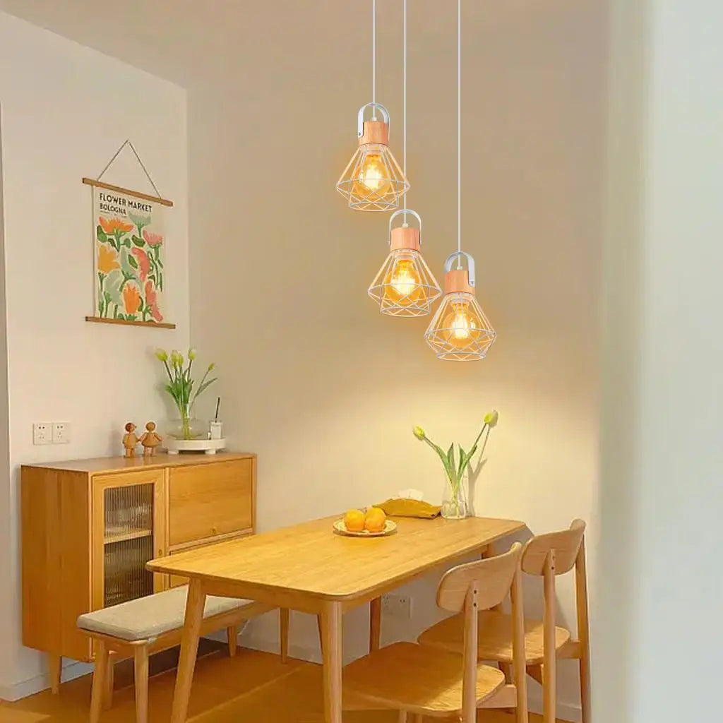 Afralia™ Modern Wood Pendant Light Fixture for Living Dining Kitchen Bedroom