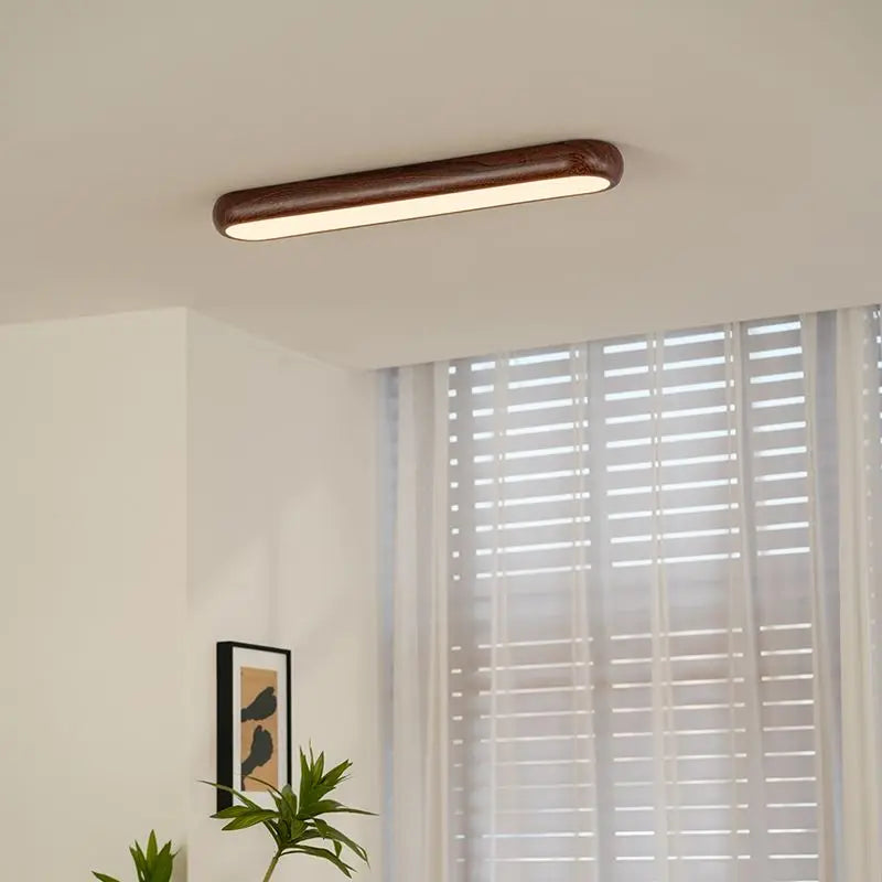 Afralia™ Walnut Wood Grain Hallway Ceiling Light
