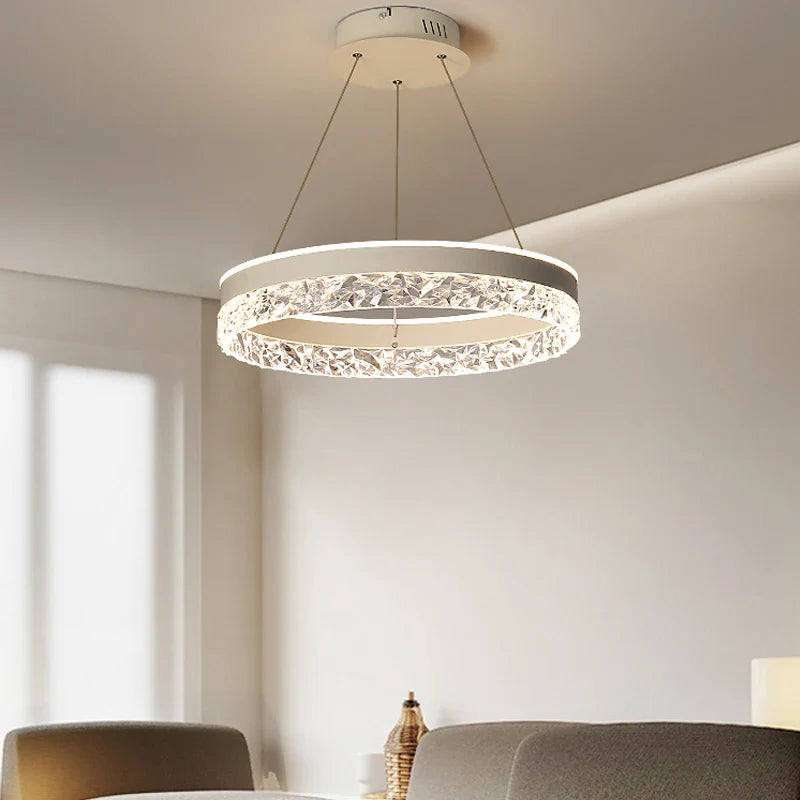 Afralia™ Modern Round Chandelier for Dining Room, Living Room, Bedroom - Nordic Style