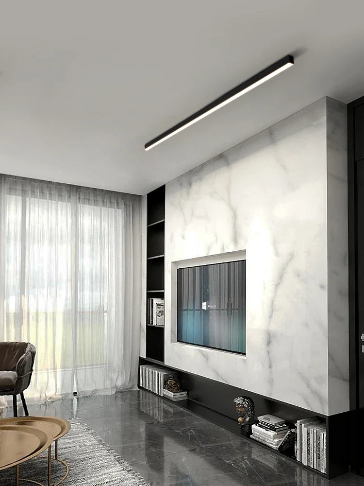 Afralia™ Linear LED Ceiling Light for Living Room Bedroom Aisle Balcony Dining Minimalist Lustre