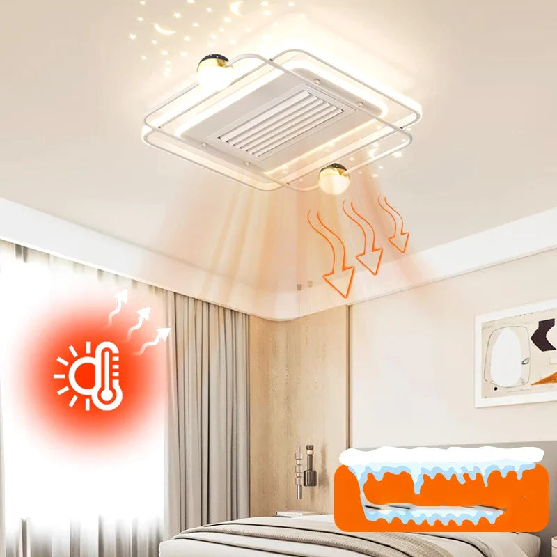 Afralia™ Kids Bedroom Ceiling Fan with Remote Control and Modern LED Light