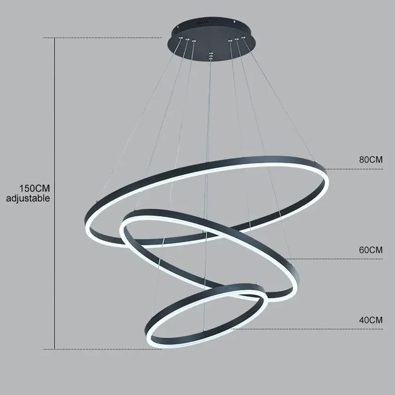 Afralia™ LED Circle Pendant for Living Room Dining Decor with Remote Control