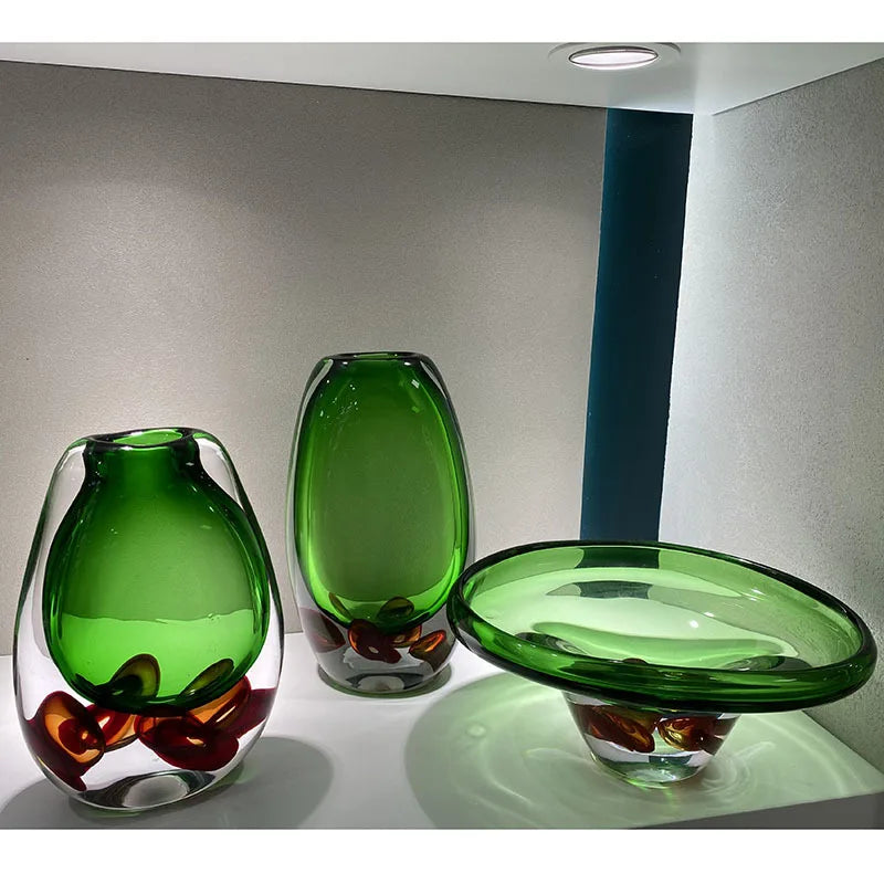 Afralia™ Clear Fruit Tray Vase: Double Color Transparent Terrarium for Home Decor