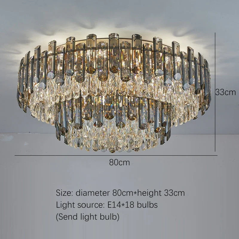 Afralia™ Gold Crystal Chandelier: Nordic Luxury Lighting for Living Room, Dining Room, Kitchen Island
