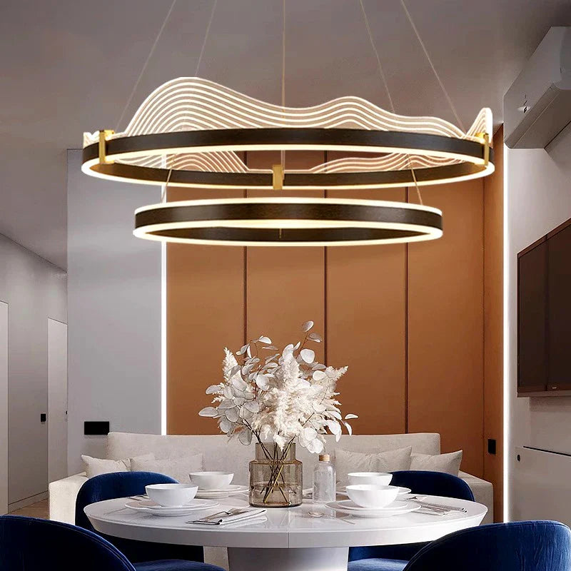 Afralia™ Modern LED Chandelier Lighting for Stylish Living Room Atmosphere