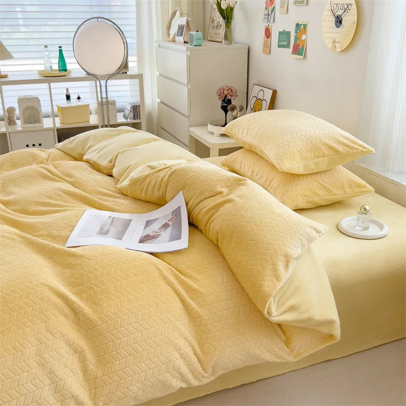 Afralia™ Milk Velvet Quilt Cover | Double-sided Fleece Comforter Cover