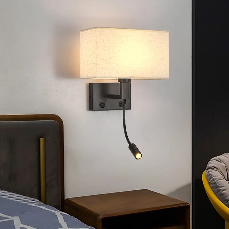 Afralia™ USB Port Bedside Wall Lamp with LED Light for Reading and Phone Charging