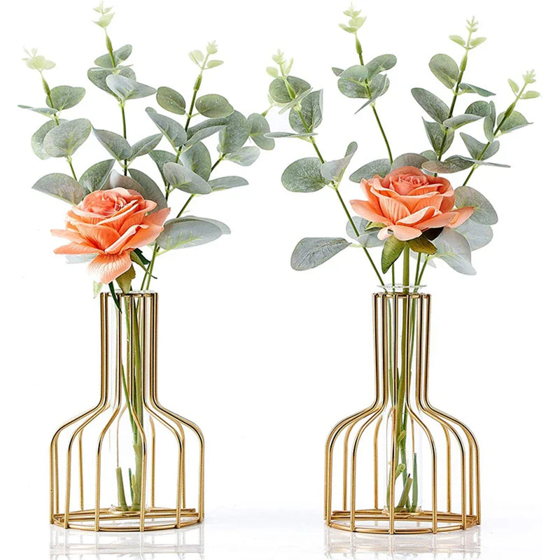 Afralia™ Metal Vase with Peony Bouquet and Eucalyptus Leaf for Home Decor and Weddings