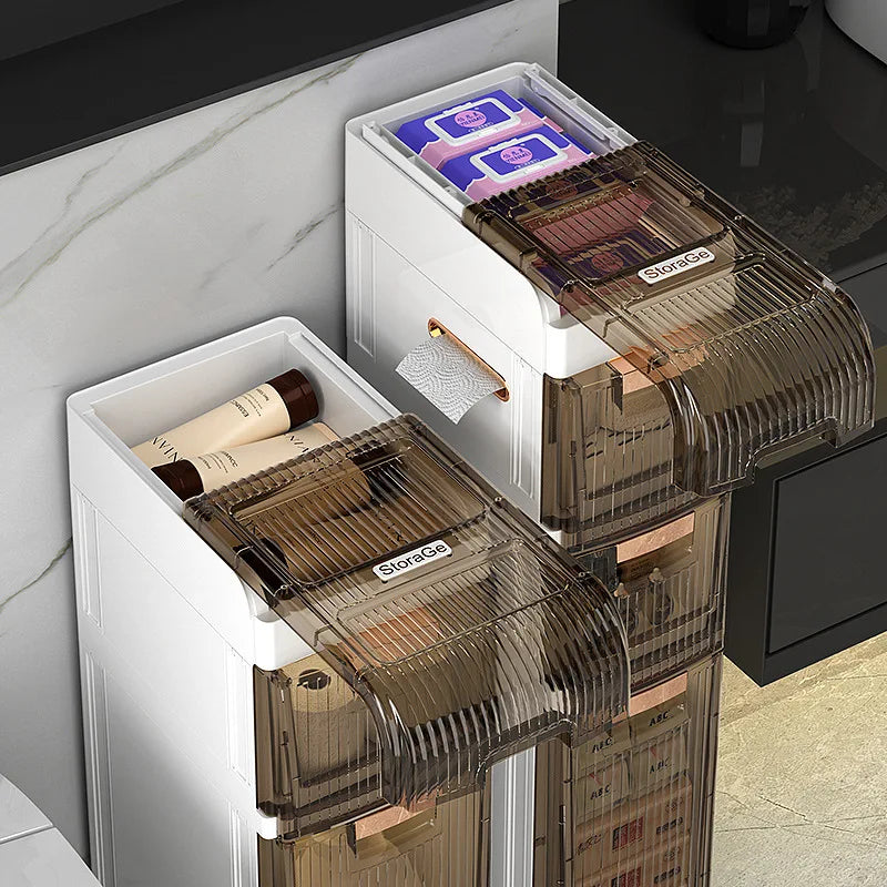 Afralia™ Crevice Storage Rack Multi-Layer Drawer Organizer for Bathroom, Kitchen, and Car