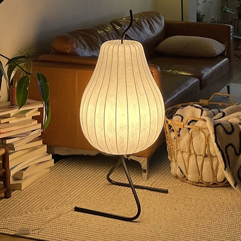 Afralia™ Japanese Silk Floor Lamp: Wabi Sabi LED Fabric Lamp for Living Room & Bedroom