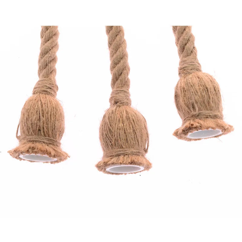 Afralia™ Hemp Rope Pendant Lights: Vintage Industrial Hanging Lamp for Home Decor