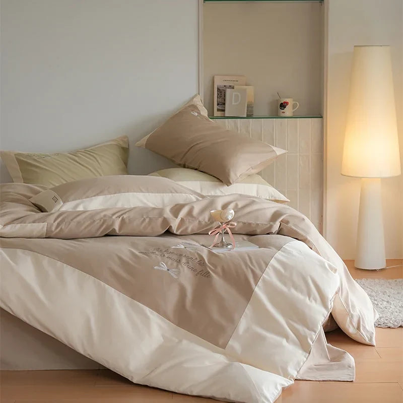 Afralia™ Brushed Volcanic Fleece Bedding Set: Luxe 100% Cotton Duvet Cover & Pillowcases