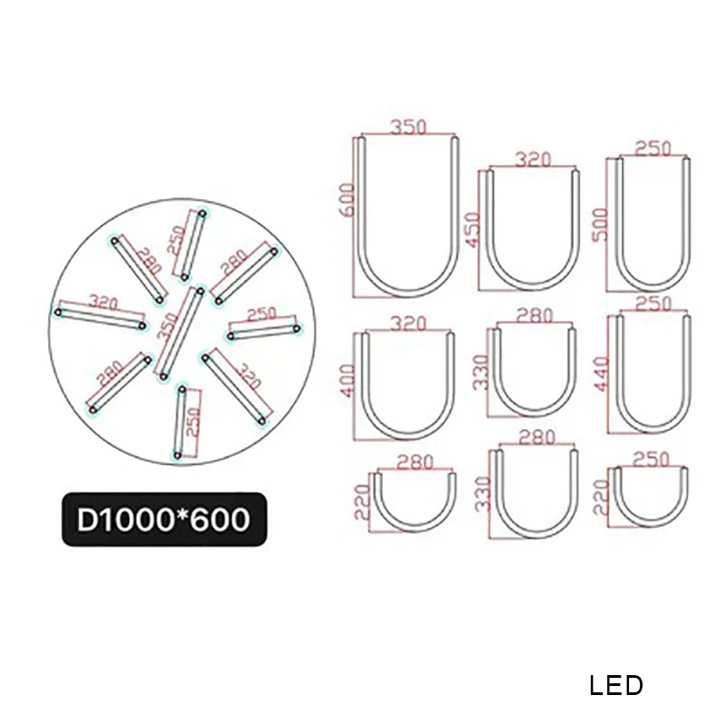 Afralia™ LED U Shape Chandelier Pendant Lamp Dimmable Ceiling Light