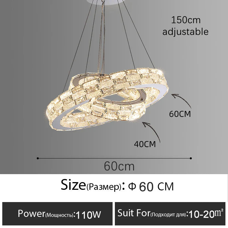 Afralia™ Golden Crystal Ring Chandelier: Luxury Gloss Ceiling Lighting for Modern Living Room