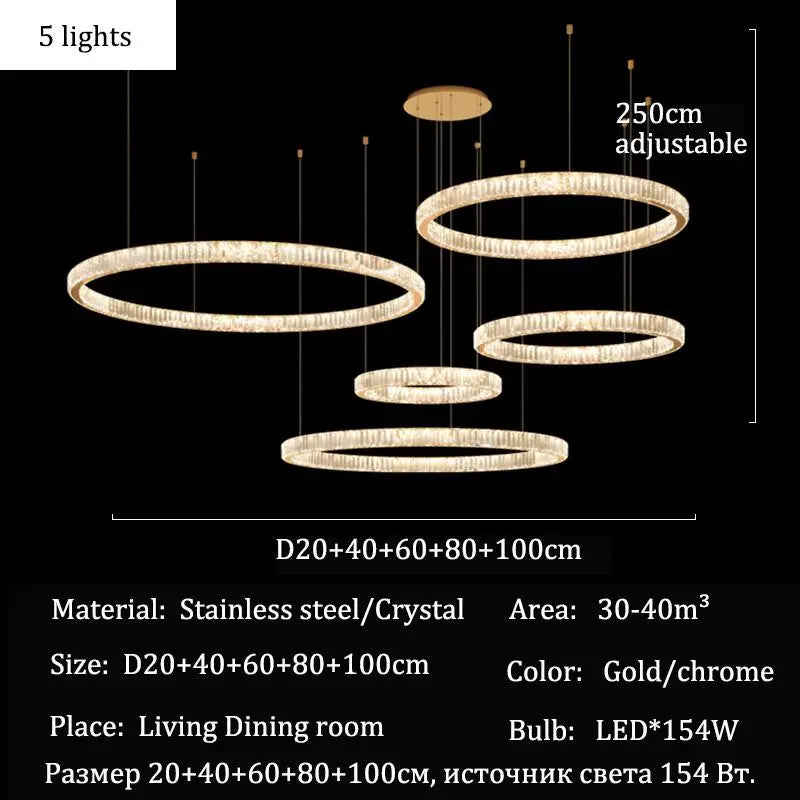 Afralia™ Crystal LED Ceiling Chandelier for Living Room & Bedroom Lighting