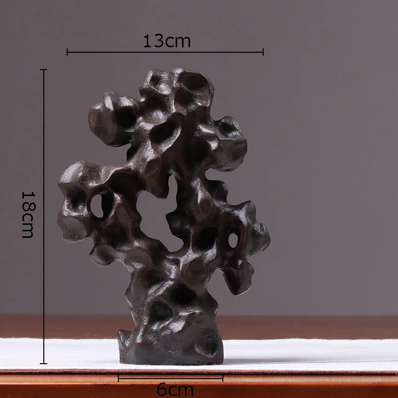 Afralia™ Taihu Stone Rockery Sculpture Desk Ornament Modern Home Decor