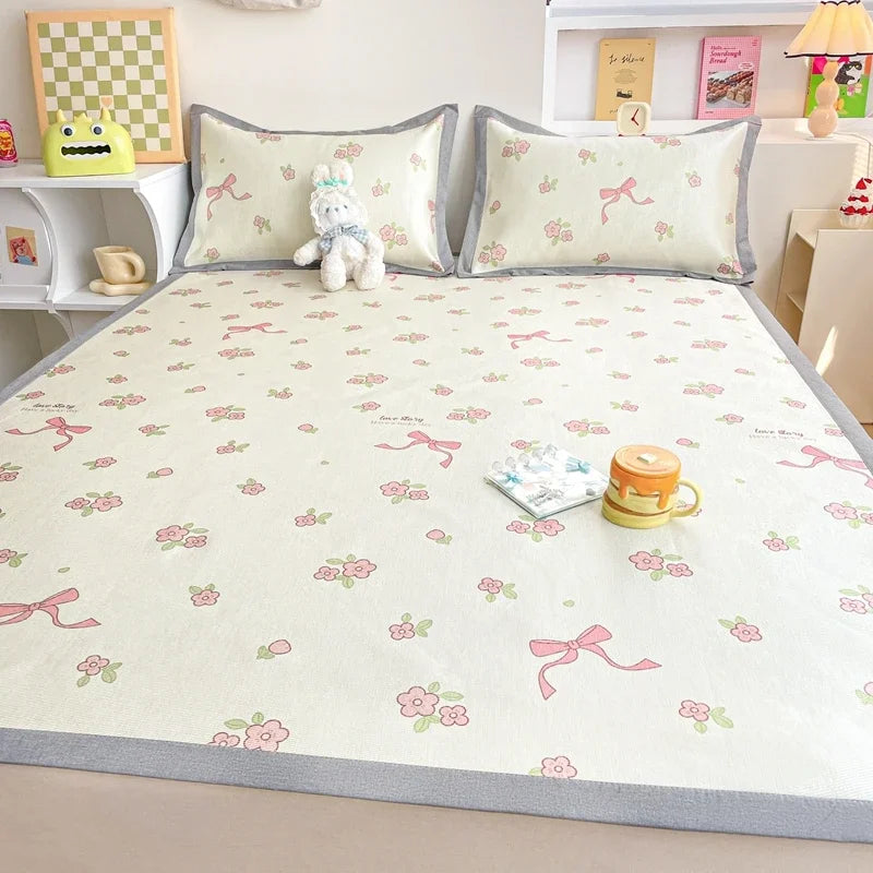 Afralia™ Luxury Ice Silk Cooling Mat & Pillowcase Set for Queen Bed