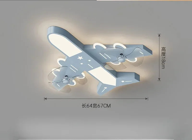 Afralia™ Kids Room Airplane Ceiling Fan Light Fixture