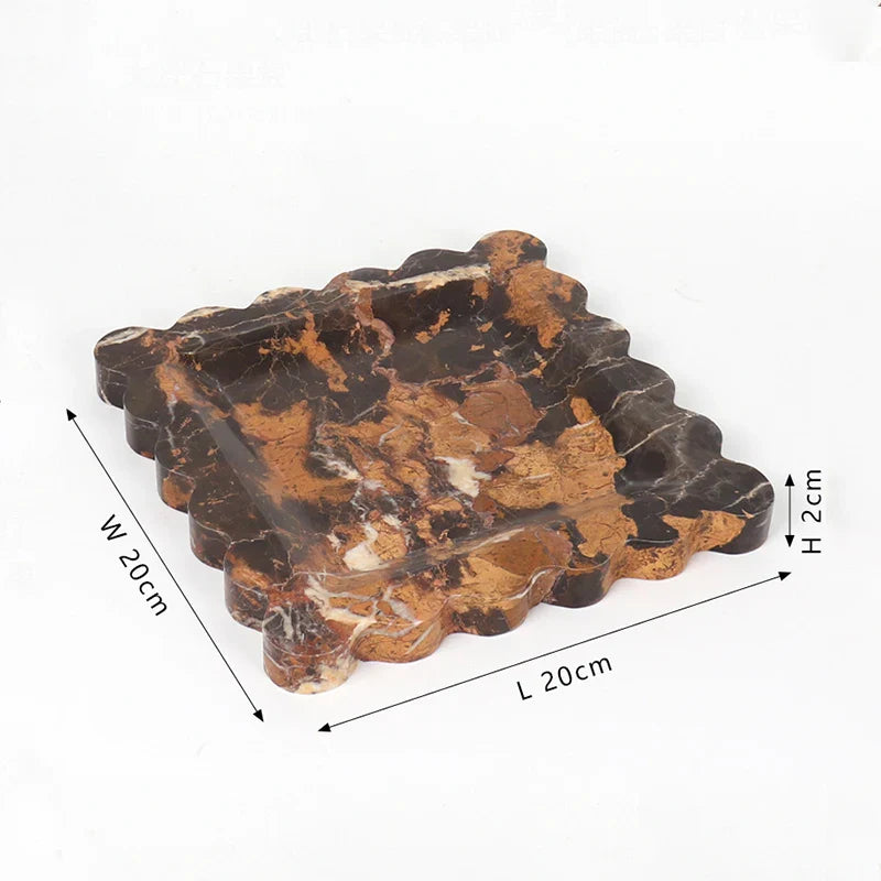 Afralia™ Calacatta Viola Marble Tray: Luxury Vanity & Kitchen Decor Tray