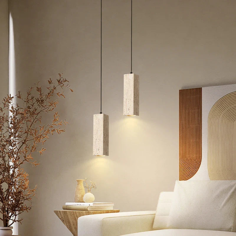 Afralia™ Travertine LED Pendant Lamp for Bar Bedroom Living Room Décor