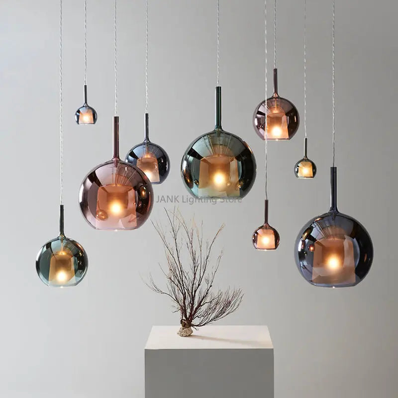 Afralia™ Glass Bubble Pendant Lights: Luxury LED Chandeliers for Restaurant, Staircases & Bedside