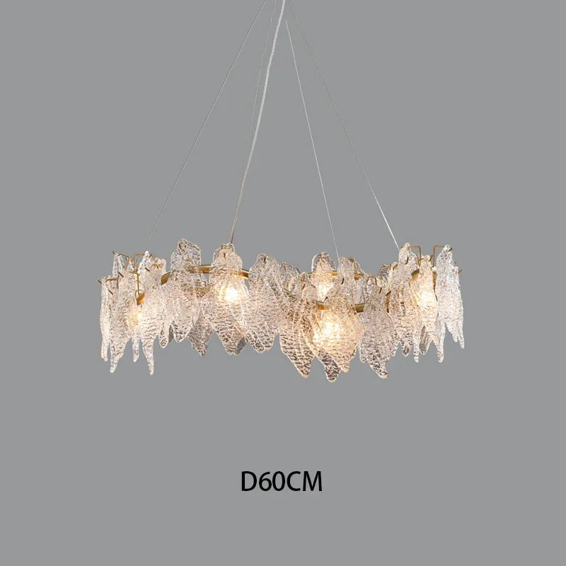 Afralia™ Wavy Gold Crystal Chandelier LED Pendant Light for Nordic Home Decor