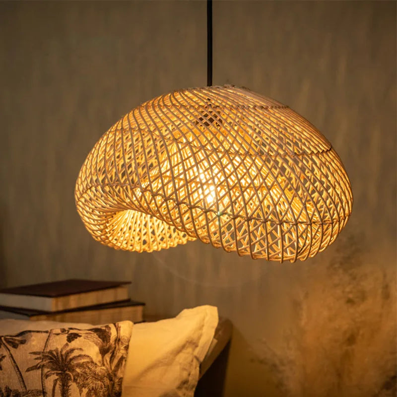 Afralia™ Rattan Chandelier: Handmade Wabi Sabi Tea Room Pendant Lamp, Australia Style