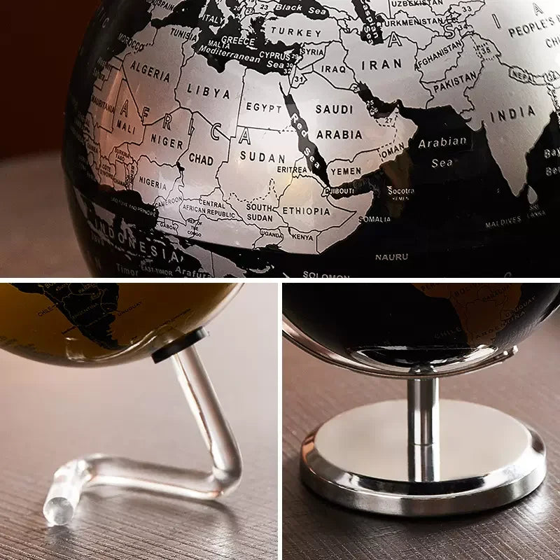 Afralia™ Rotating Metal Base World Globe for Classroom Geography Education