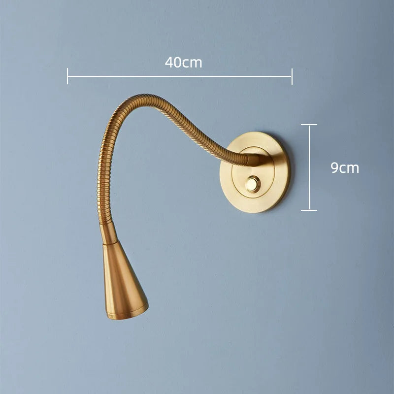 Afralia™ Aluminum LED Gooseneck Wall Sconce for Bedroom Spotlight Reading Light
