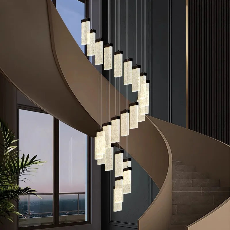 Afralia™ Modern Stair Chandelier Pendant Lights | Indoor Ceiling Lamp LED Chandeliers for Living Room