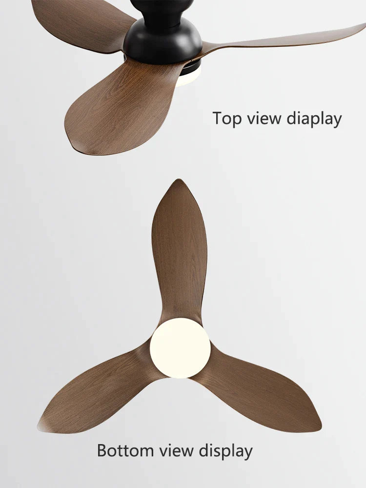 Afralia™ 48" Black Low Floor Ceiling Fan with Modern Design and LED Light