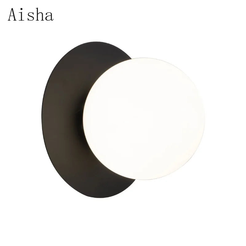 Nordic Gold Glass Ball Wall Sconce by Afralia™ for Living Room Background Wall