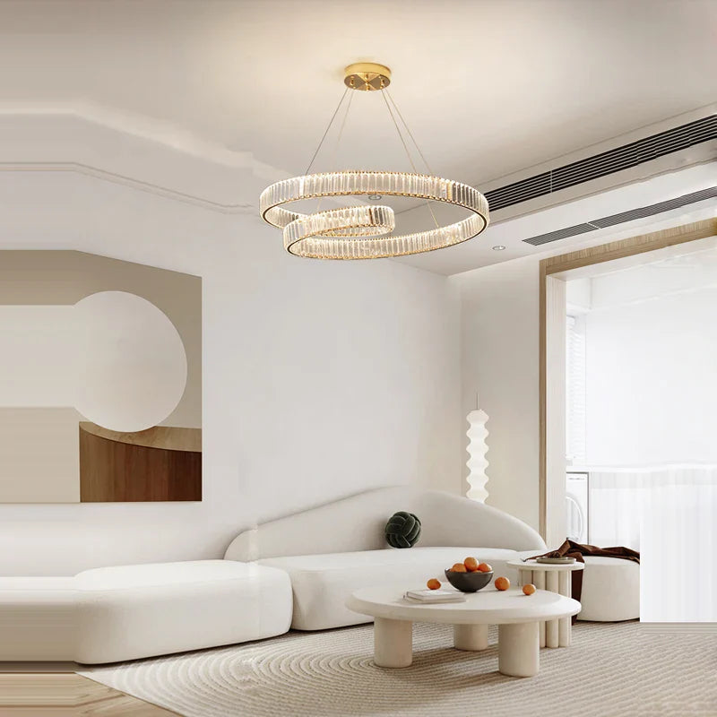 Afralia™ Modern Luxury LED Circle Ceiling Chandelier - Minimalist Indoor Lighting Fixture