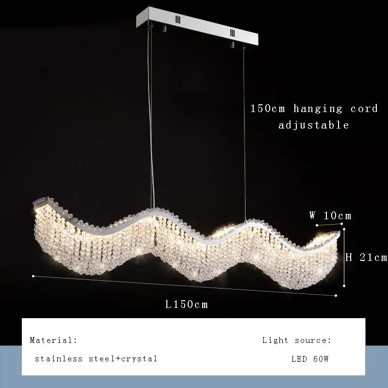 Afralia™ Modern Luxury Crystal Bead Chandelier with LED Lights for Home Decor