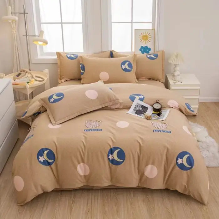 Afralia™ Luxury Cotton Printing Bedding Set - High Quality Cozy Double Quilt Cover Kit