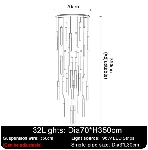 Afralia™ LED Chandelier: Modern Staircase & Kitchen Pendant Light for Home Decoration