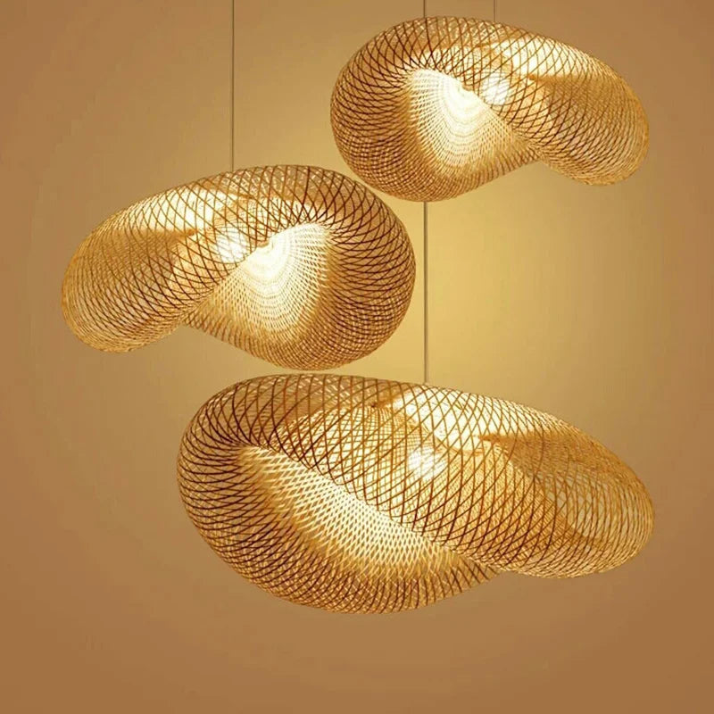 Afralia™ Bamboo Chandelier: Handmade LED Pendant Light for Living & Dining Room.withOpacity