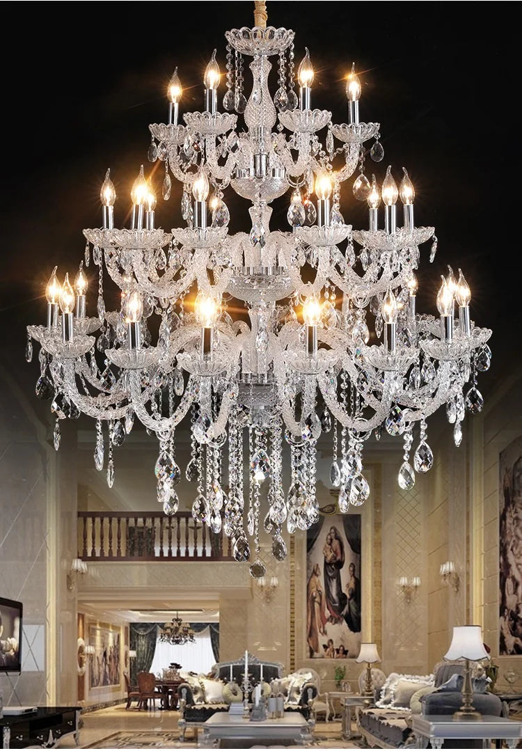 Afralia™ Crystal Chandelier Light for Luxury Living Room Bedroom Hotel Villa Lighting