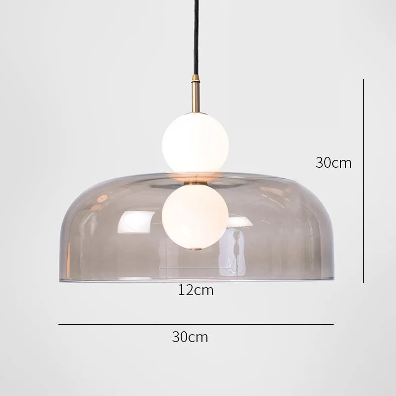 Afralia™ Double Balls Glass Chandelier Pendant Light for Kitchen Dining Room