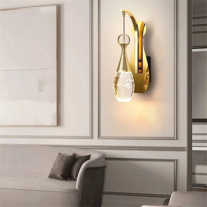 Afralia™ Nordic Crystal Jellyfish Wall Lights - Modern Luxury Wall Sconce for Living Room and Corridors