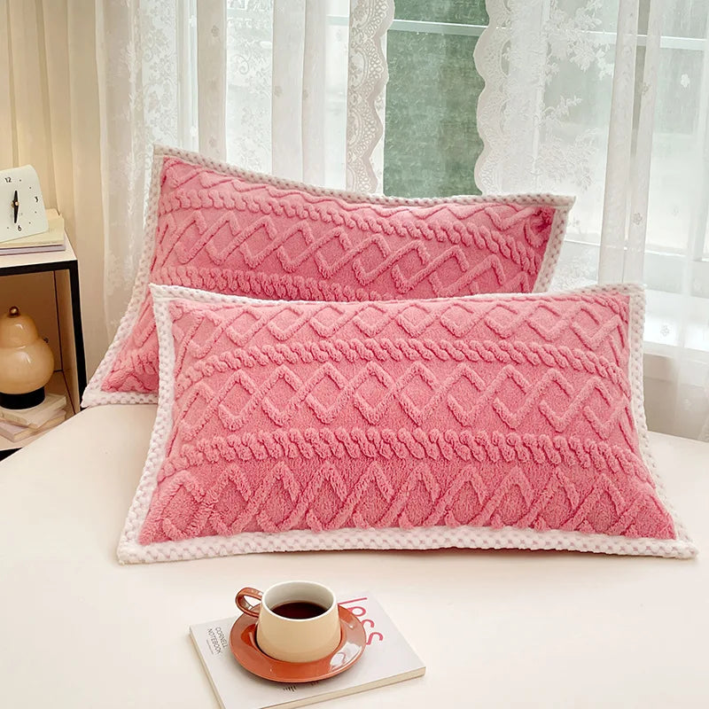 Afralia™ Velvet Taffeta Jacquard Pillowcases | Plush, Soft Home Textiles for Adults & Kids