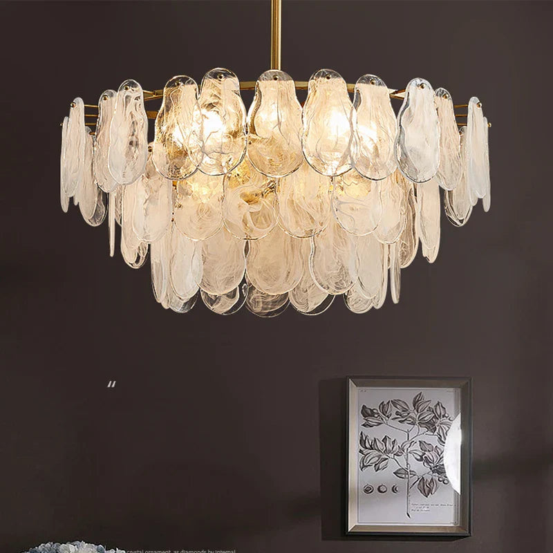 Afralia™ Modern Frosted Glass Ceiling Chandelier Hanging Light Pendant Lamp for Living Room Decor