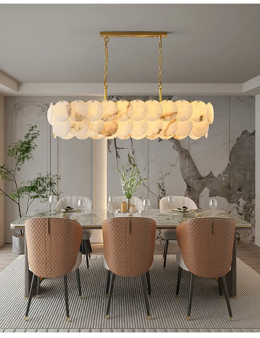 Afralia™ Marble Design Modern Chandelier for Living Room Bedroom Dining Ceiling Light