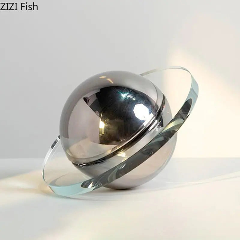 Afralia™ Crystal Planet Sculpture Ornaments: Modern Geometric Desk Decor & Crafts