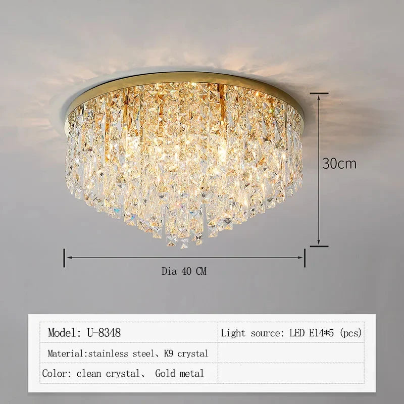 Afralia™ Crystal E14 Ceiling Lamp: Modern LED Chandelier Lighting Fixture