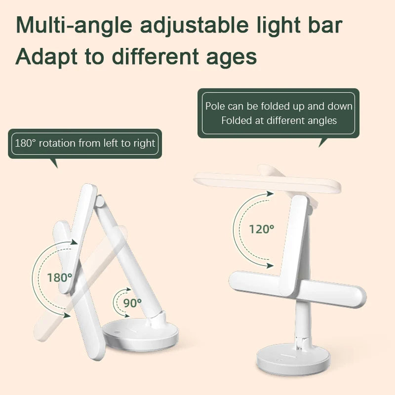 Afralia™ Foldable LED Desk Lamp Rechargeable Student Bedroom Lighting