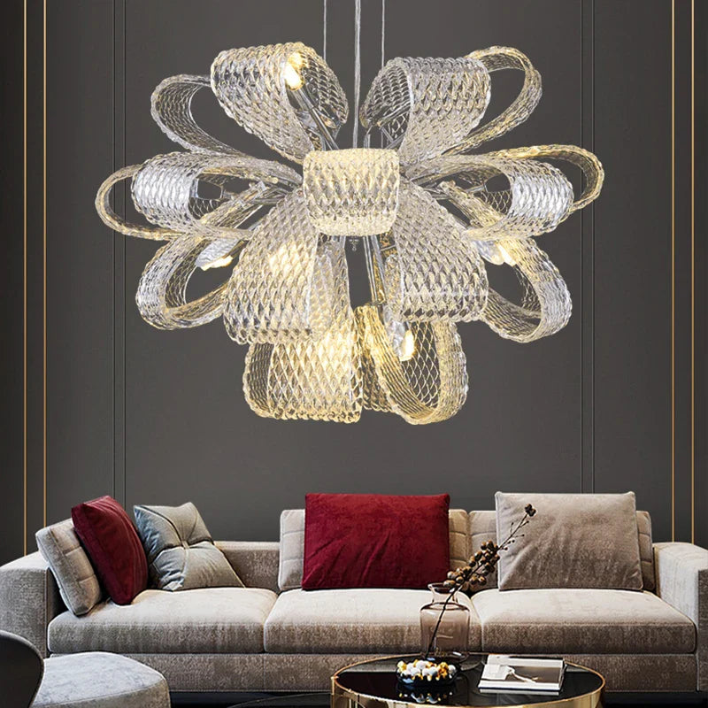 Afralia™ Glass Pinecone LED Chandelier: Modern Art Deco Pendant Lighting