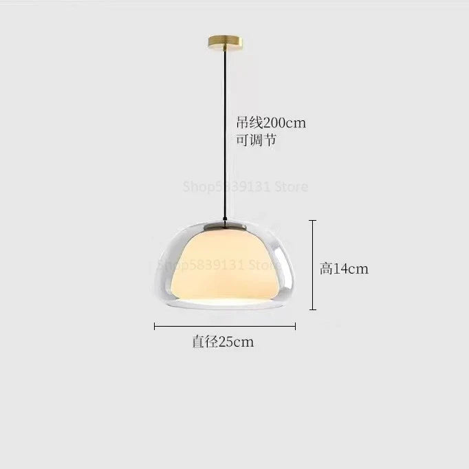 Afralia™ Modern Luxury Cream Glass Pendant Light Fixture for Living Room & Kitchen