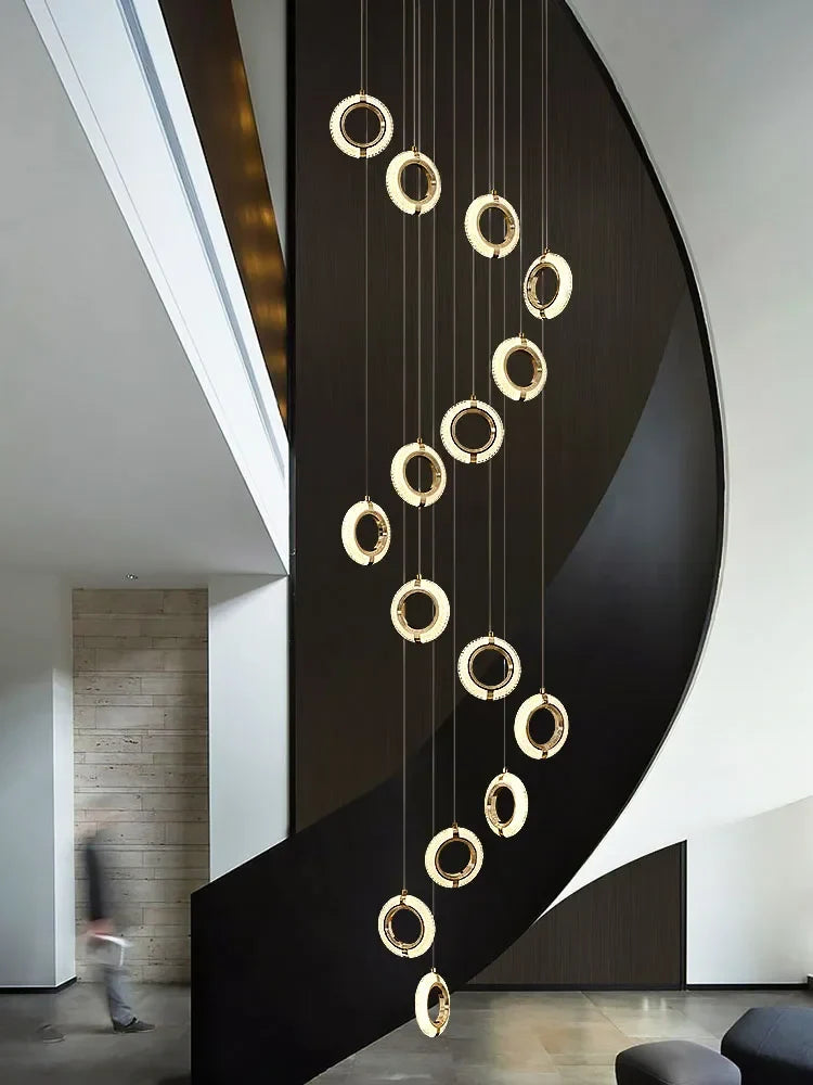 Afralia™ Crystal Gold LED Chandelier Modern Luxury Ceiling Lamp